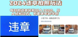 2024违章拍照新玩法，推广躺赚+拍照赚钱双模式，日入1000+-花猫轻创业