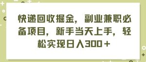 快递回收掘金,副业兼职必备项目,新手当天上手,轻松实现日入300+-花猫轻创业