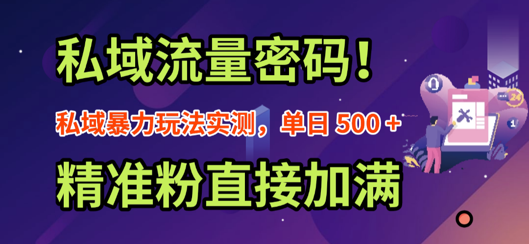 私域流量密码!私域暴力玩法实测,单日 500 + 精准粉直接加满-花猫轻创业